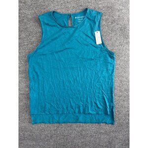 Indigenous Sleeveless Top Women's XL Blue 100% Organic Pima Cotton Shirt NWT